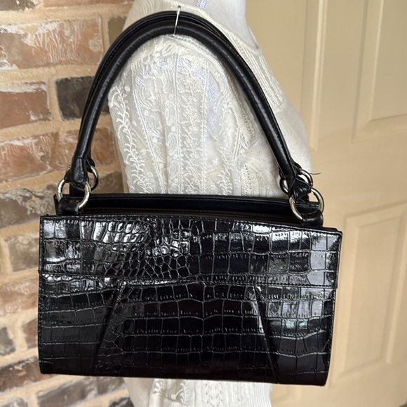 Miche Black Base Handbag Bag with Croc-Embossed Ella Skin Silver Hardware - Picture 3 of 13